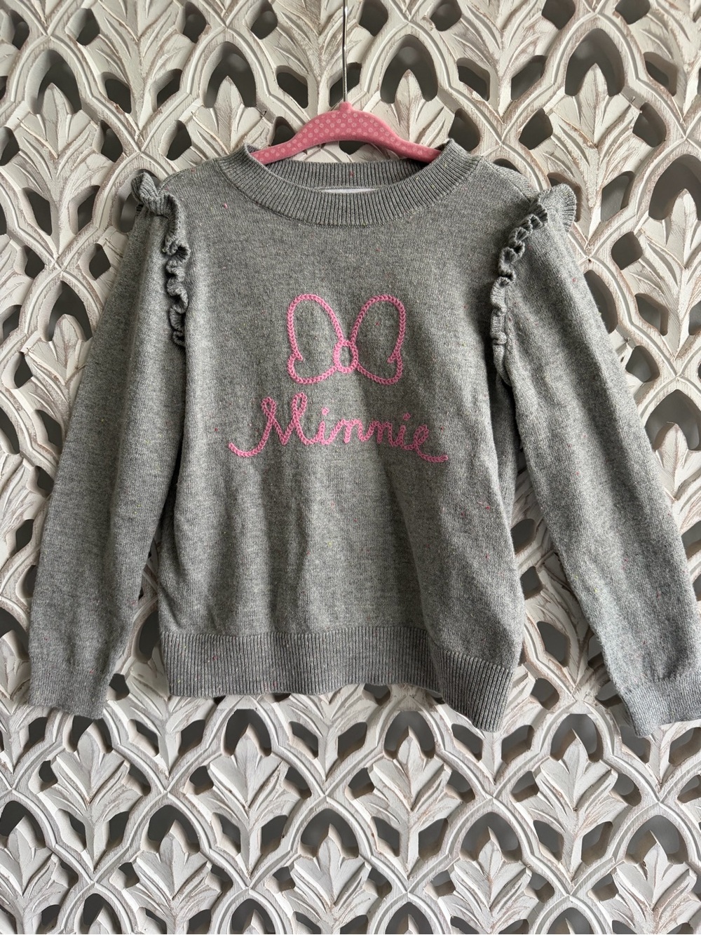 GAP Disney Sweater with Pink Minnie Embroidery, girls size 5